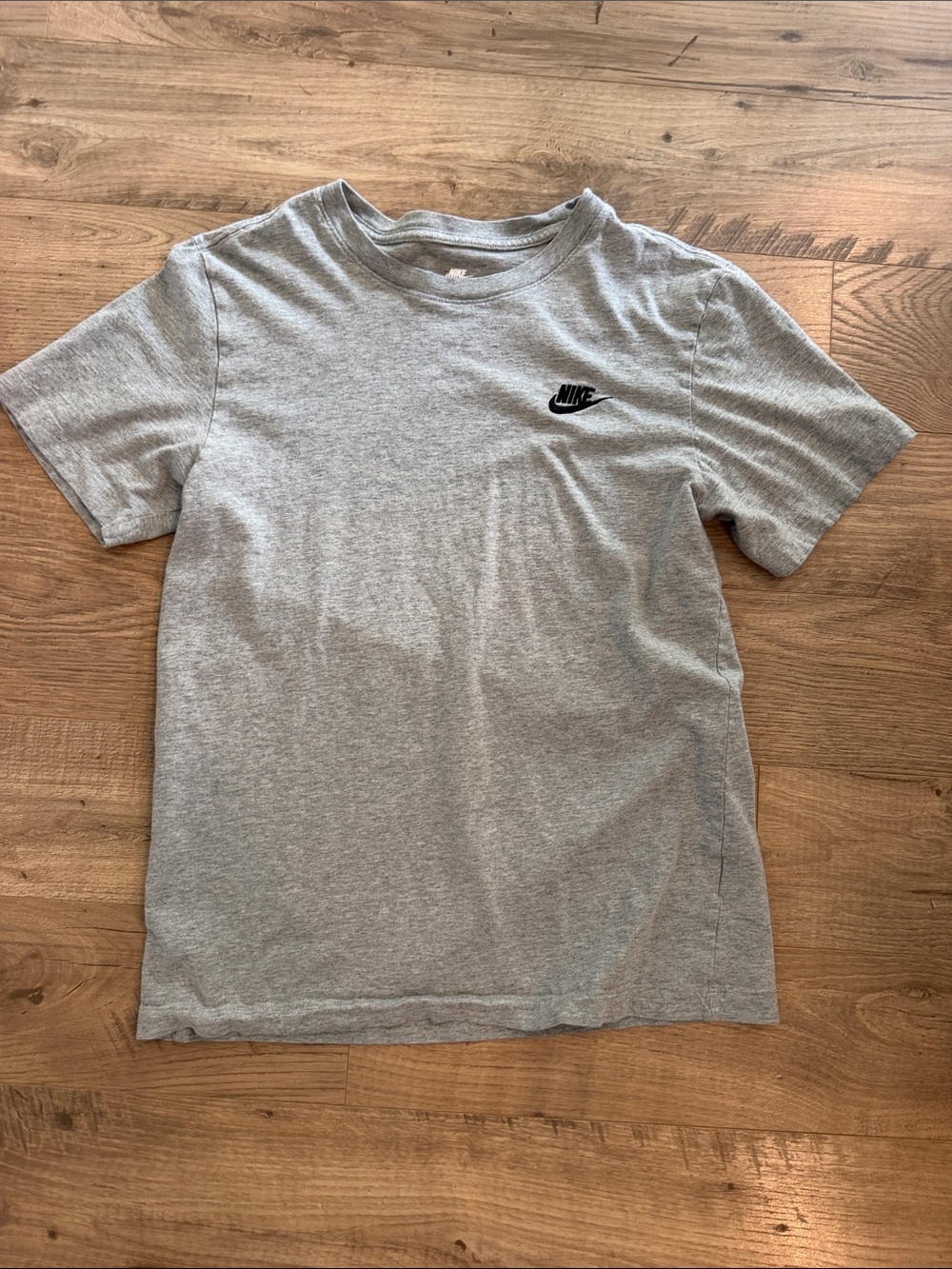 Nike Light Gray Short Sleeve Tee with Black Swoosh
